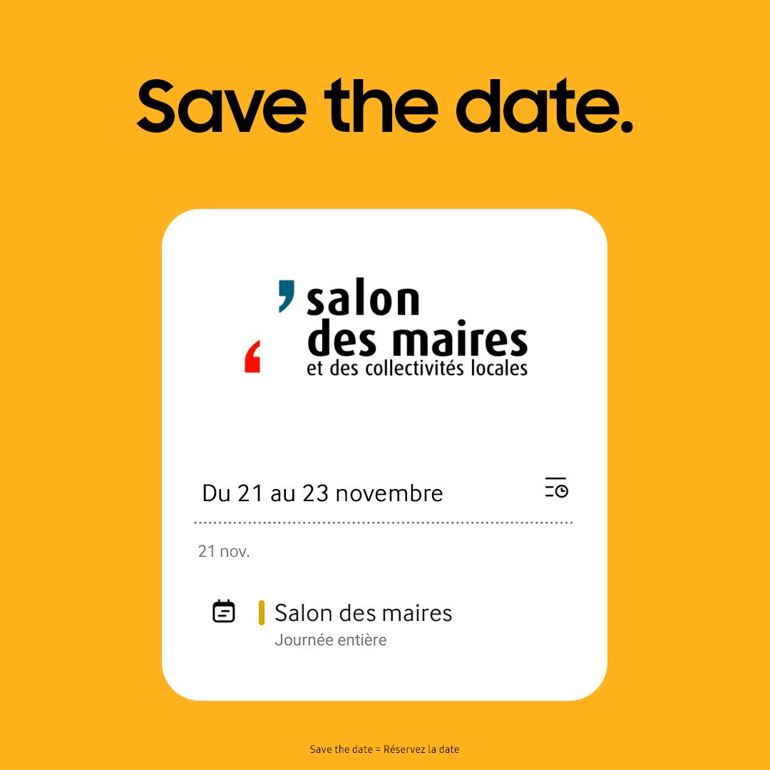 📆 SAVE THE DATE : le @salondesmaires aura lieu du 21 au 23 novembre au Parc des Expos, à Porte de Versailles. Rendez-vous au stand C57 (pavillon 4) 👉 spr.ly/6019uW2NP