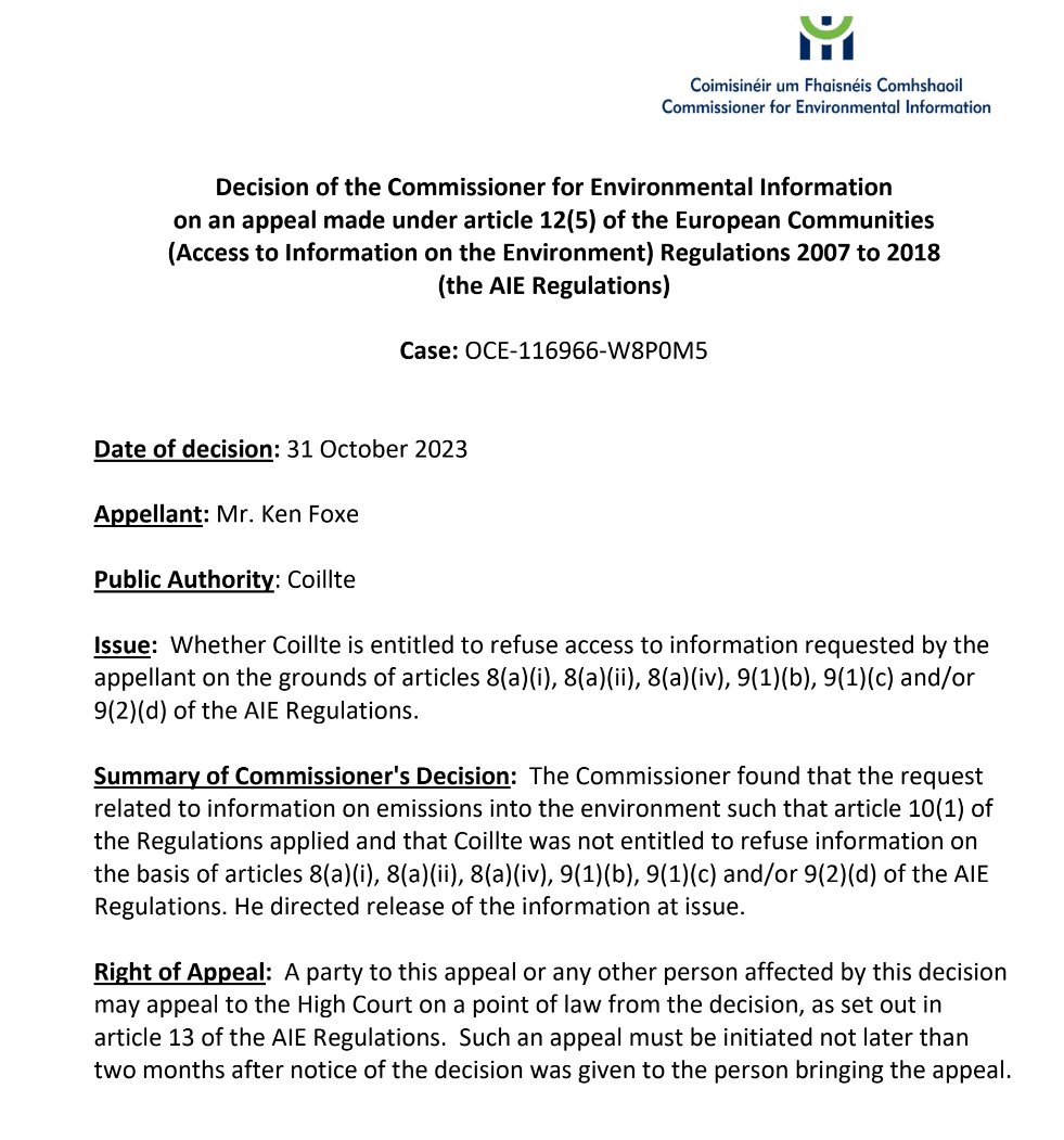 Coillte told to release records it holds on a massive peat slide that took place three years ago.

The event happened at Meenbog Windfarm in Donegal in November 2020 when thousands of tonnes of material were dislodged.

Our latest update: 

thestory.ie/2023/11/03/rig…