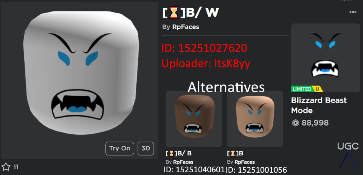 Limited face cheap - Roblox