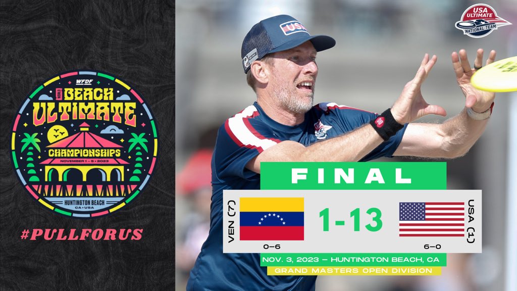 USA Ultimate on X: 🇺🇸 Team USA in the grand masters open division picks  up a second win of its own on Day Two from the 2023 @wfdf_wbuc!  #USAUltimate