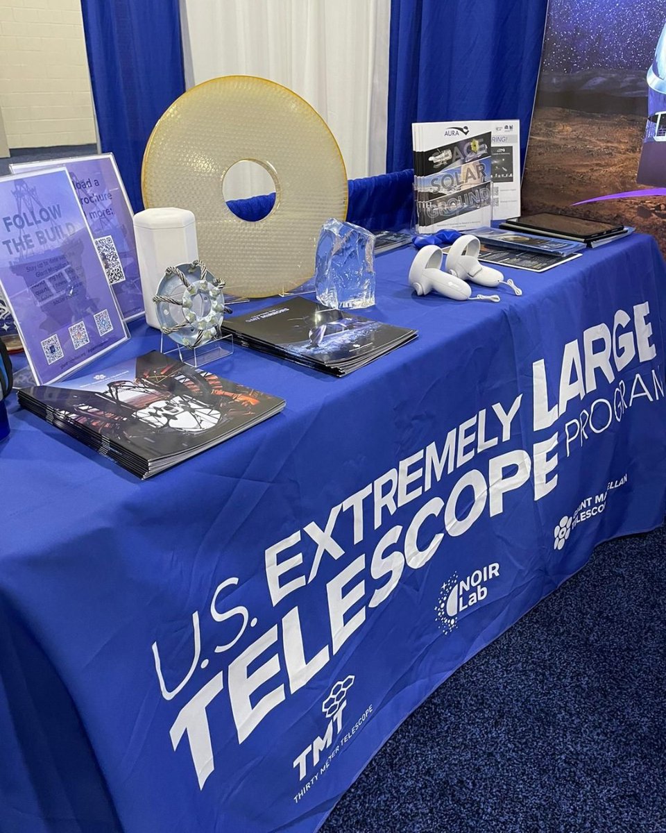 TMTObservatory's tweet image. We're excited to be part of @SHPE this year! Swing by our booth and get to know the US Extremely Large Telescope Program – a team effort from @NOIRLabAstro, @Giantmagellan, and yours truly @TMTHawaii 🌟 

#USELTP #SHPE #thirtymetertelescope #tmt #giantmagellantelescope #NOIRLab