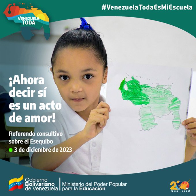 DGRPA1's tweet photo. #03deNoV #AEstaHora El Esequibo es tuyo, es mío, es nuestro ! Es territorio venezolano !
#VenezuelaTodaEsMiescuela
@_LaAvanzadora
@vicent_carvajal
@MPPEDUCACION
@EsequiboOficial https://t.co/KZhS1Dk38m