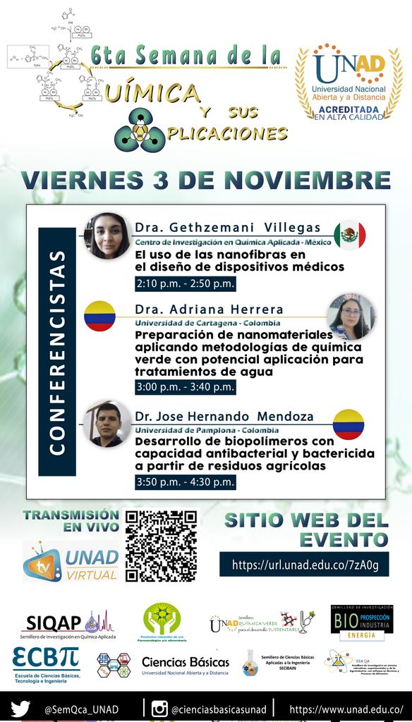 Hoy inicia la 6ta <a href="/SemQca_UNAD/">8va Semana de la Química 2025 - UNAD</a> Transmisión en vivo día 1: url.unad.edu.co/ovEA7 <a href="/UNADinvestiga/">Investigacion UNAD</a> <a href="/RedDocentesUNAD/">Red Docentes UNAD</a>