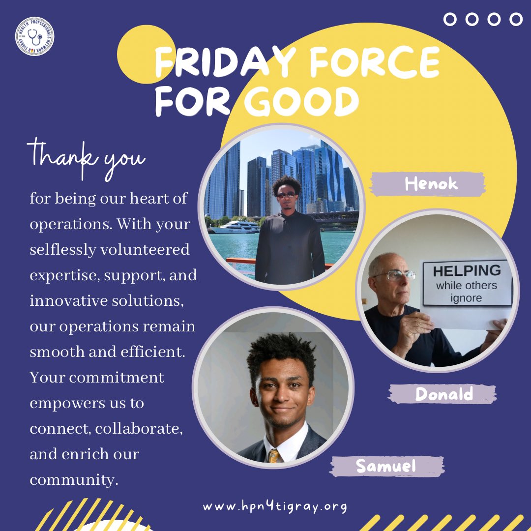 HPN4Tigray's tweet photo. π #FridayForce4Good Spotlight
Every organization thrives on a strong IT foundation. Meet ours! The heart of our operations, their expertise and dedication are the key to our ability to amplify our reach, bringing Tigray to the world.
Ready to be part of our journey? Join us. https://t.co/pqzCaMPXmr