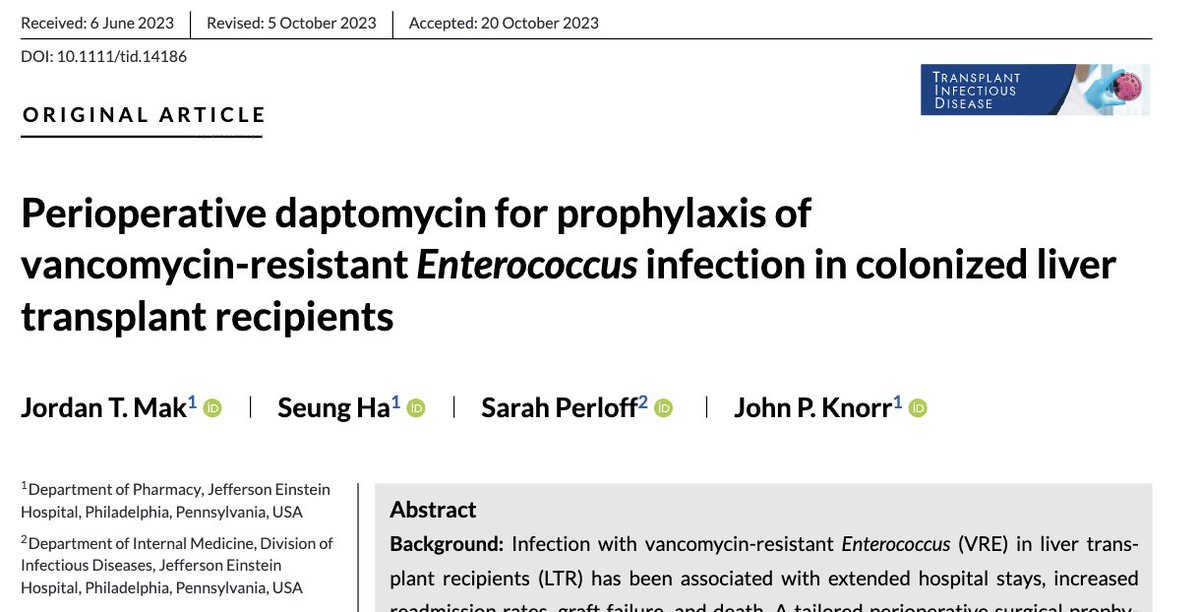 Abx Queen (@perloffsarah) on Twitter photo Excited for the latest pub:
<a href="/EinsteinRxRes/">EinsteinRxResidency</a> & <a href="/EinsteinPhilaID/">Einstein Philly ID Fellowship</a> team up in the <a href="/TheTxIDjournal/">TransplantID Journal</a>!
#IDtwitter #IDMedEd #transplant #MedEd
Great job, Jordan!!
pubmed.ncbi.nlm.nih.gov/37910593/#:~:t…. Excited for the latest pub:
<a href="/EinsteinRxRes/">EinsteinRxResidency</a> & <a href="/EinsteinPhilaID/">Einstein Philly ID Fellowship</a> team up in the <a href="/TheTxIDjournal/">TransplantID Journal</a>!
#IDtwitter #IDMedEd #transplant #MedEd
Great job, Jordan!!
pubmed.ncbi.nlm.nih.gov/37910593/#:~:t….