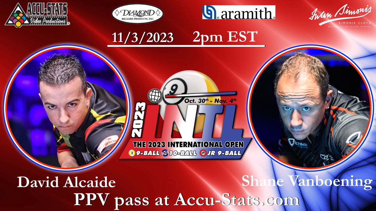 LIveStreamNews1's tweet photo. 9 BALL TIME in THE SIMONIS ARENA !!
2pm EST David Alcaide Bermudez VS Shane VanBoening
Get your PPV pass at https://t.co/Jinrk7IsX4
Commentators Mark Wilson and Nick Varner are in the booth. https://t.co/Hk8BE2cSyr