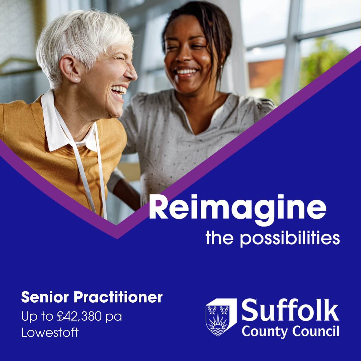 SJDirect's tweet photo. Senior Practitioner
Suffolk County Council - Lowestoft NR33 0EQ

For more information and to apply for this job, please visit: https://t.co/DefHpWQECn

#LowestoftJobs #suffolkjobs #suffolkjobsdirect #SeniorPractitioner #Practitioners @JCPInSuffolk https://t.co/N2C6EX5Zto