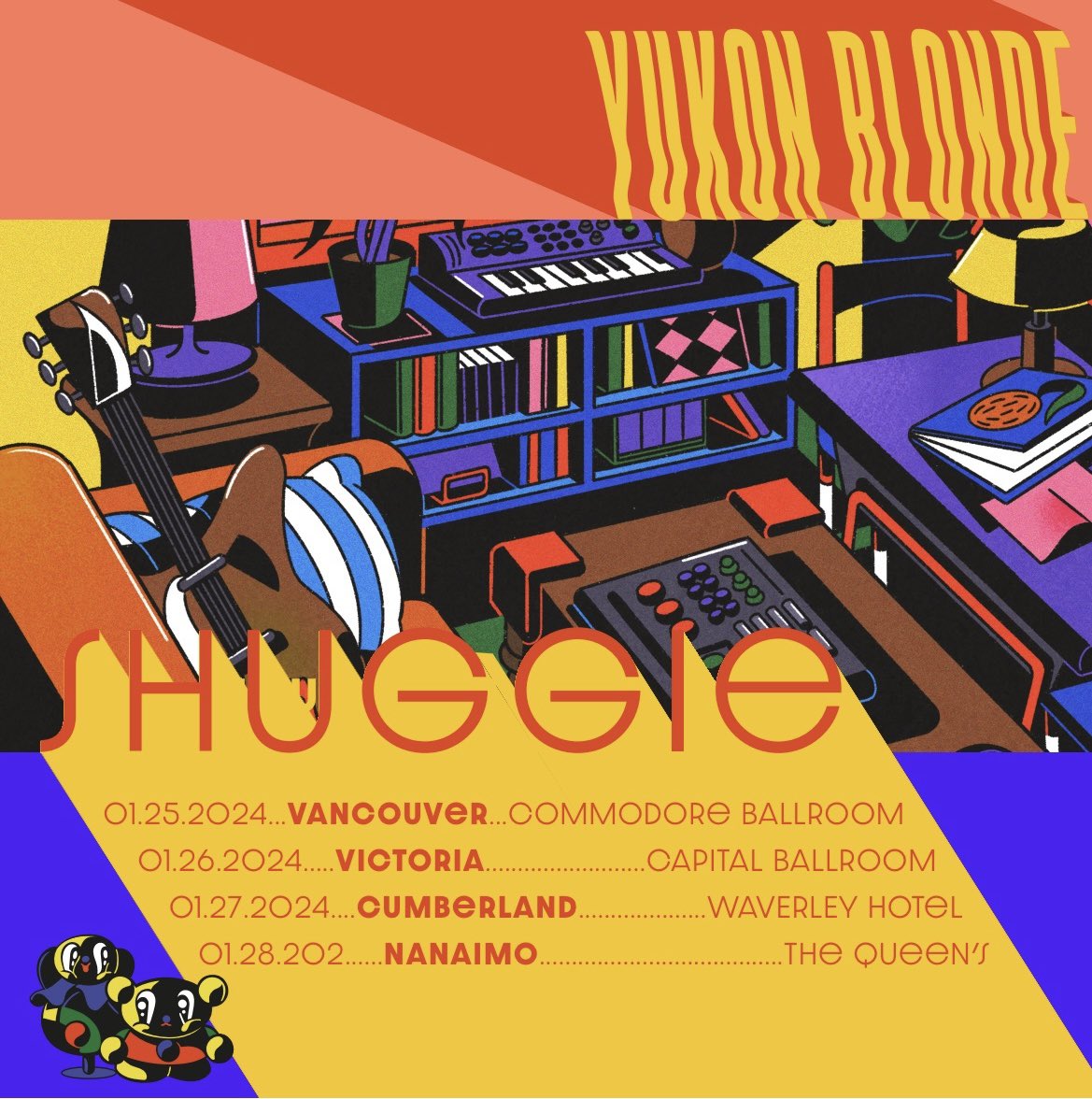 Very stoked to announce that we are bringing the Shuggie Tour to the West Coast! 🙌 
𝗧𝗜𝗖𝗞𝗘𝗧𝗦 𝗔𝗥𝗘 𝗢𝗡 𝗦𝗔𝗟𝗘 𝗡𝗢𝗪 
Visit: yukonblonde.com 🔮
𝗝𝗮𝗻 𝟮𝟱 Vancouver
𝗝𝗮𝗻 𝟮𝟲 Victoria 
𝗝𝗮𝗻 𝟮𝟳 Cumberland
𝗝𝗮𝗻 𝟮𝟴 Nanaimo
