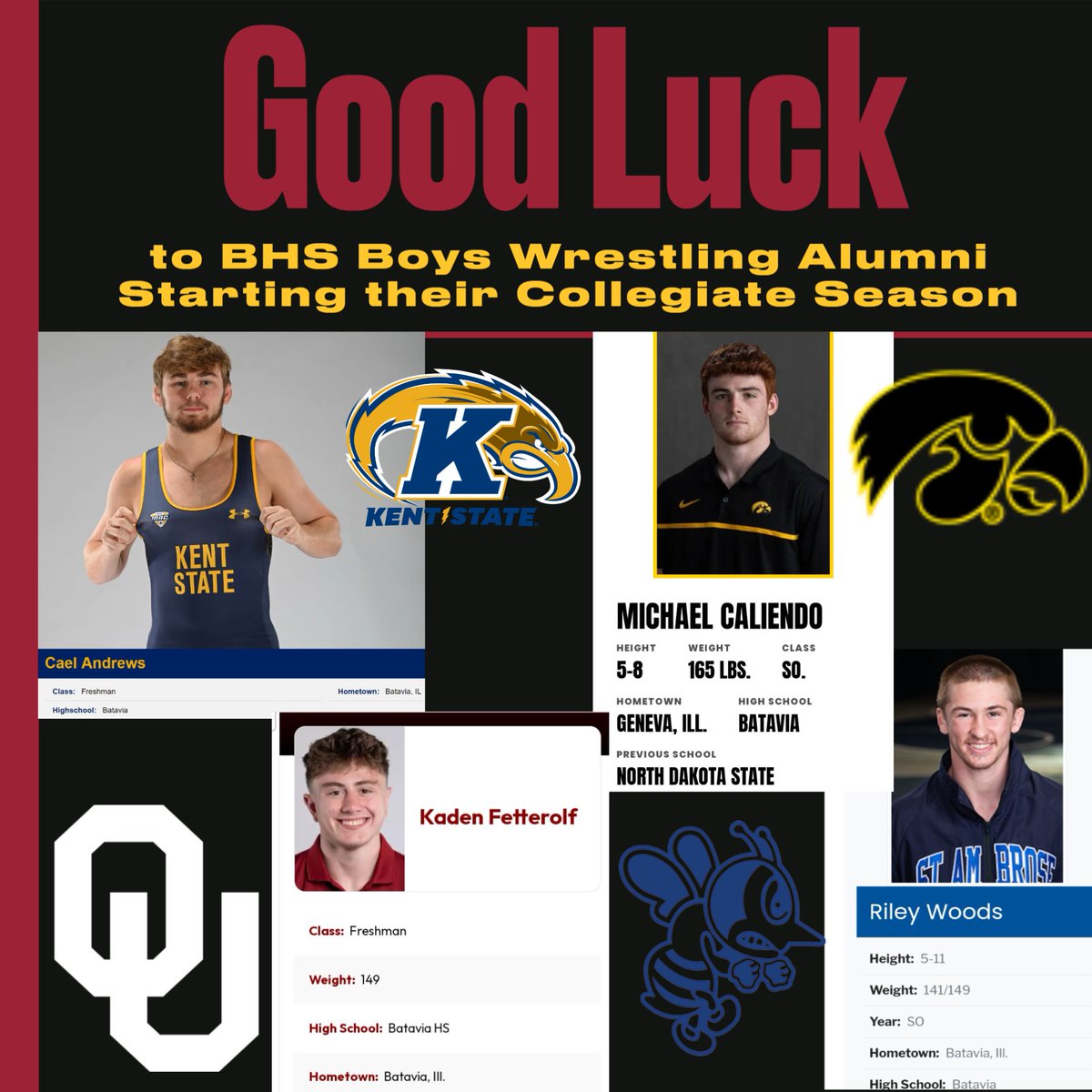 CoachFarwell's tweet image. Good luck to all the @BataviaWrestler Alumni starting their collegiate season!