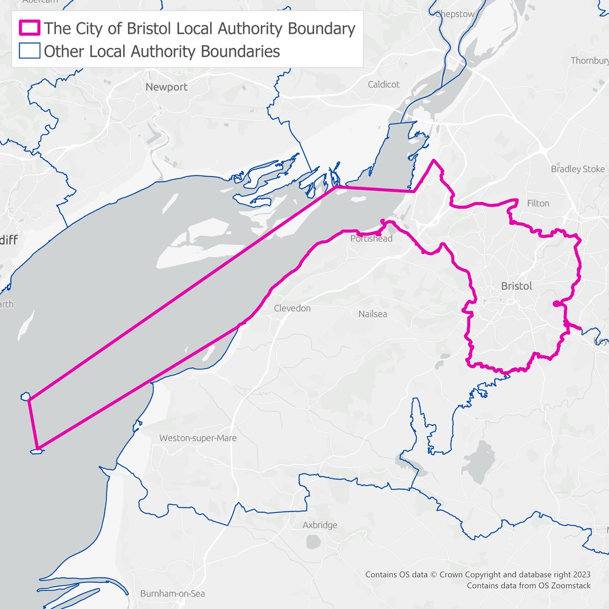 Day 3: Polygons 
Something that has annoyed Geospatial Analysts since the dawn of time.
If you know, you know...
#30DayMapChallenge 

#data #cleanup #geography #boundaries #UK #Bristol