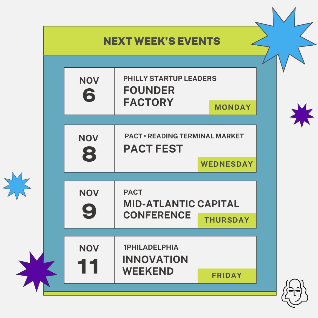 bftp_sep's tweet image. Wondering what to do next week---we&apos;ve got you covered. Head over to our partners @startupleaders, @philapact, and @1phltech to grab your tickets for next week&apos;s fun! #partnerswithapurpose