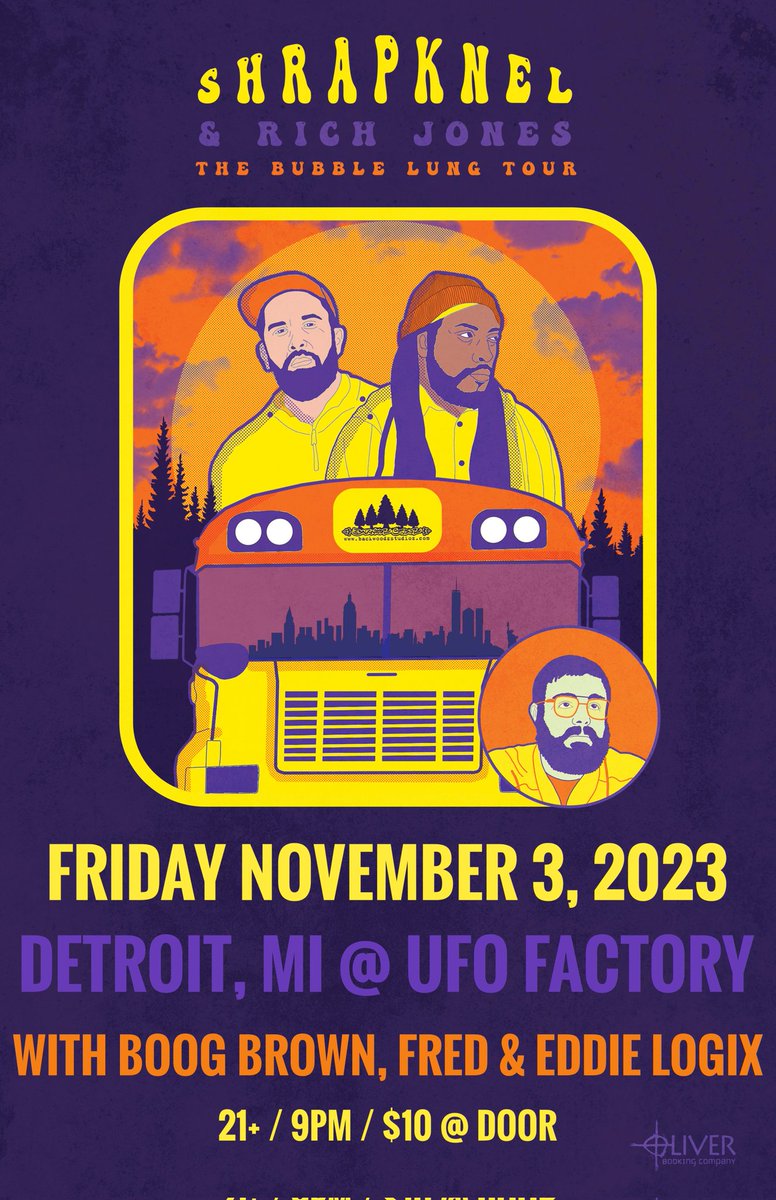 Dont miss <a href="/BackwoodzHipHop/">Backwoodz Studioz</a> duo ShrapKnel (<a href="/PlanetPremRock/">PremRock</a> <a href="/Curly_Castro/">Curly Castro</a>) &amp; <a href="/jonessoruthless/">rich jones</a> in Detroit TONIGHT at <a href="/UFOFACTORY/">UFO FACTORY</a> with <a href="/boogbrown/">boogbrown</a> <a href="/eddielogix/">Eddie Logix</a> &amp;  <a href="/fredmakesnoise/">FRED</a>