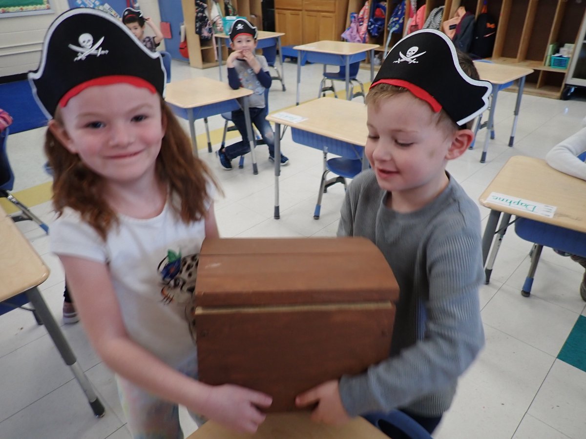 P is for Pirate!!! We had a treasure hunt and found Pirate Booty!!!  We found rhyming clues and COOPERATED to find them!!!  #hdsdpride   #hdespride