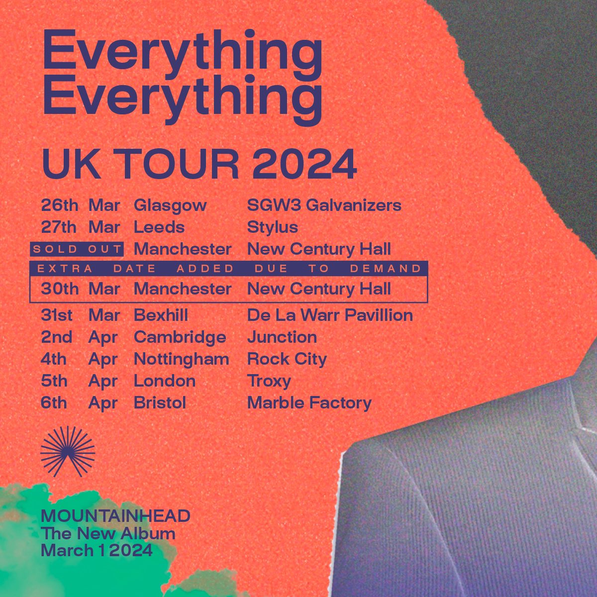 First Manchester show sold out in a day 🖤 We’ve added a second date for Manchester New Century Hall for anyone who missed out x tix.to/EE2024