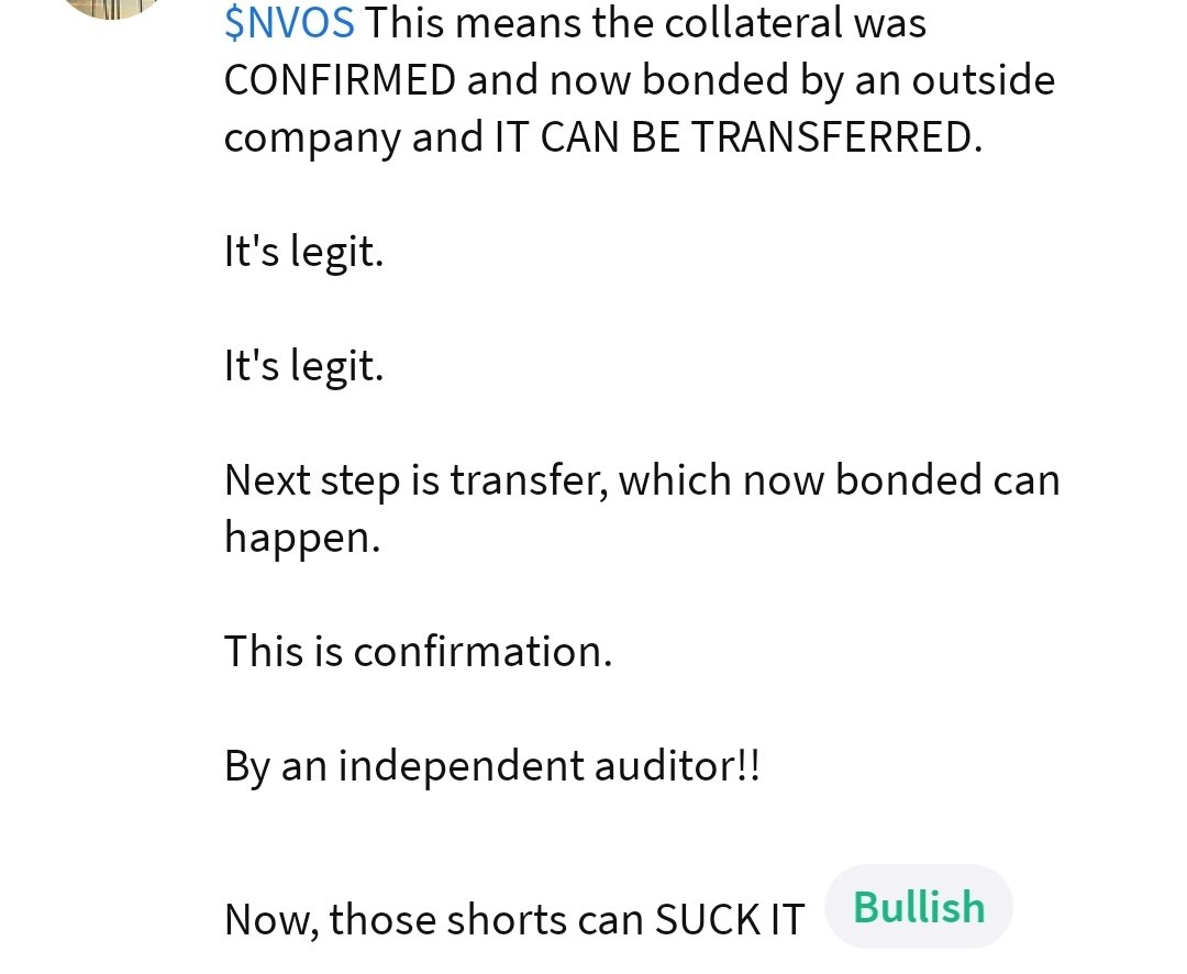 comeontothemoon's tweet photo. $NVOS @novointegrated 
🔥🔥 1 BILLION 🔥🔥
Soon will go ahead with the farm project and make them 2.4 BILLION.
AND help million of people. 

ONLY 1 OF MANY CATALYSTS 
✔️Huge Cannabis project
✔️Millions in funding
✔️Merger 
✔️Retirement homes 
✔️Affordable healthcare 
✔️Working with pharmaceutical companies with FDA approvals 
✔️1 billion for funding 
✔️Contracts with LA fitness 
✔️Multiple products in multiple countries 
✔️Was asked from Canada to join and represent Canada in trade mission to India 
✔️350 million dollar farm project that could feed millions of people and also make them 2.6 billion 🤯
✔️Pro dip new way to deliver supplements and possible medications. 
✔️FDA registered manufacturing facility with big contracts like Jamieson 
✔️Currently, 18 clinics with incredible capability
✔️ Their programs in over 150 clinics and growing. 
✔️Management owns share just like we do 
✔️5 million dollar buy back 
✔️Expanding globally with products and services for examples in Canada, America, Turkey, plus more ✔️ New and more qualified finance manager 
✔️ CEO has a background in what's going on in the swag merger 
✔️ COO has a financial background and is a vet! They get things done! Also, he has done .30 to $24 before. Let history repeat itself. 
✔️ Getting rid of the toxic financing 
✔️ Bring affordable healthcare to everyone 
✔️ Planning on feeding millions of people
✔️ Management salaries are low compared to the industry. Huge bonuses for performance based. CEO had stated that "the goal is to build a company worth billions"
✔️ Bringing healthier products to market from supplements to pain management 
✔️ Big Cannabis project. This possible could be used in their pouch technology and a new way to deliver CBD
✔️ Management owns stock just like we do. 
✔️ The board also has a successful CEO of another company on the board. 
✔️ Currently holds FDA approvals and register for production. 
✔️ plus plus 
🔥Boditech🔥
🔥Black box🔥 partnership possible CEO IS ON BOARD. BILLIONS.... 
🔥 Black sheep🔥
🔥 New more qualified finance manager🔥

Trying to bring affordable healthcare to everyone and feed millions. Also, to bring healthier options to market. 

$TPST $AMC $GME $APE $SPY $QQQ $TTOO $GNS $VIX $ZVSA $NVOS $AVTX $SPX $GRTX $MULN $PRZO $AGIL $LABU $TANH $SECO $ATHX $SFT $PCSA $RVLP $ICU $TGL $LIDR $SPRC $PCSA $SASI $DXF $NIR $DMK $NFTG $FEMY $VACC $HUSA $SXTC 
$AVAR $MARA $AVCTQ $AI $BYND #
