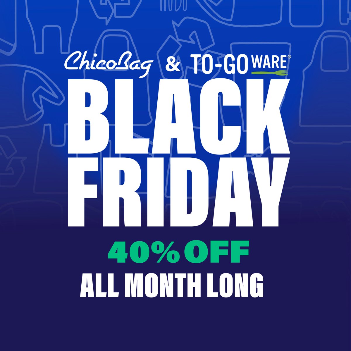 Black Friday goes all month long at ChicoBag! But instead of standing in line for the perfect gifts, try the best thing since pizza in bed—ChicoBag's 40% off Black Friday sale! Shop: tinyurl.com/vs2yw6az #littlebitbetter #holidays #gift #chicobag #lbbtip #blackfriday