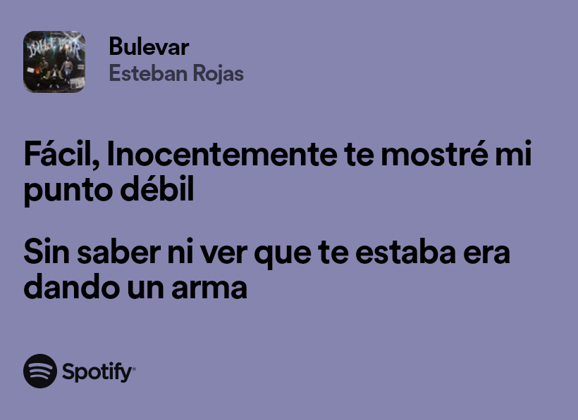 Violette07S's tweet photo. Bulevar - Esteban Rojas https://t.co/CY6IcMbsth