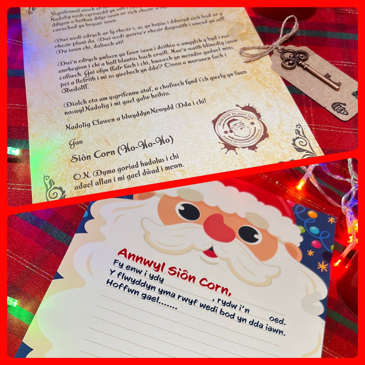 Llythyr ac allwedd gan Siôn Corn ar gael i’w bostio. 
Llythyr i Siôn Corn ar gael i’w lawrlwytho a printio.
Ar gael ar fy Siop Etsy #52DiwrnodIFynd #yagym #NWsocial <a href="/Cymruwrthgalon/">All things Wales 🏴󠁧󠁢󠁷󠁬󠁳󠁿</a> 

etsy.com/uk/shop/MJPrin…