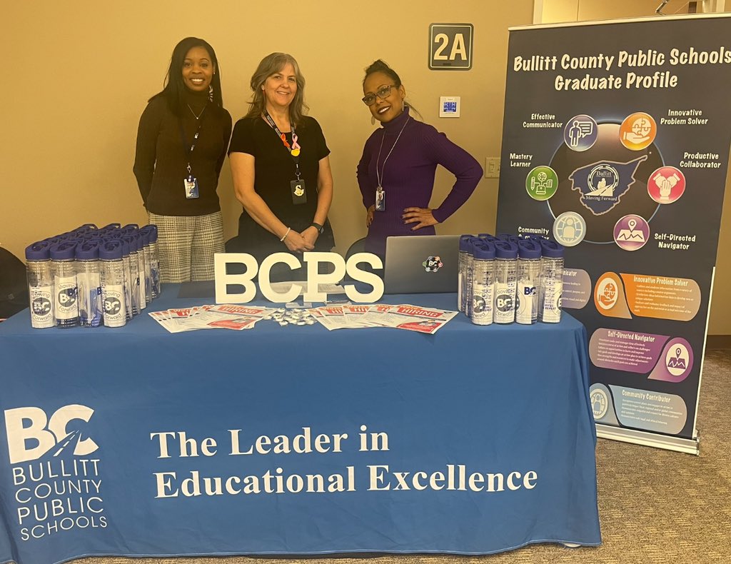 HrBcps's tweet photo. BCPS is actively participating in the GRREC job/recruitment fair today! Our team is eager to meet potential WKU teacher candidates!
#RecruitDevelopRetain
#MovingForward https://t.co/MOycK9vK1d