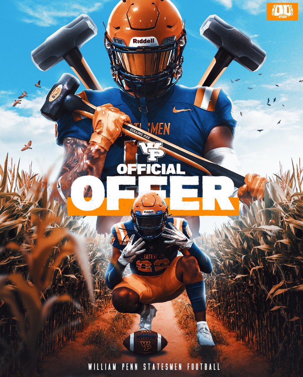 Blessed to receive my first offer from <a href="/WPU_Football/">𝙒𝙞𝙡𝙡𝙞𝙖𝙢 𝙋𝙚𝙣𝙣 𝙁𝙤𝙤𝙩𝙗𝙖𝙡𝙡</a> <a href="/CoachGrantG/">Grant Garth</a>  <a href="/WERaiderFB/">Wylie East Raiders Football</a> <a href="/TheGrindHouseST/">Grind House Sports Training</a>