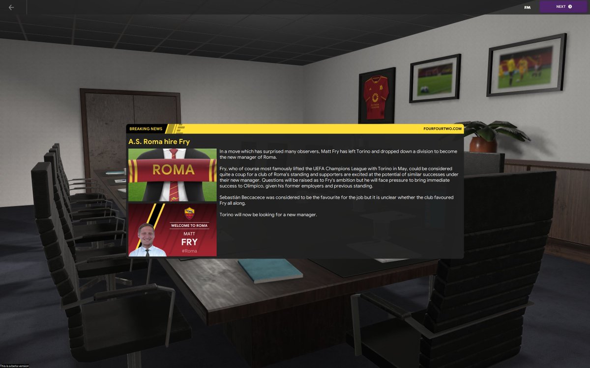 PragmaticFrog's tweet image. Busy night on #FM24EarlyAccess as we wave goodbye to Torino and hello to recently relegated Roma...step back, but can&apos;t watch Roma suffer. I even made them some Peroni kits #DajeRoma