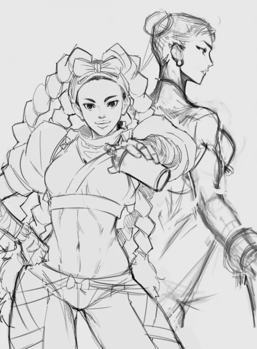 Sharing some of the progress steps for the Kimberly  cover art variant!  #Capcom #StreetFighter6 #Kimblery #ChunLi