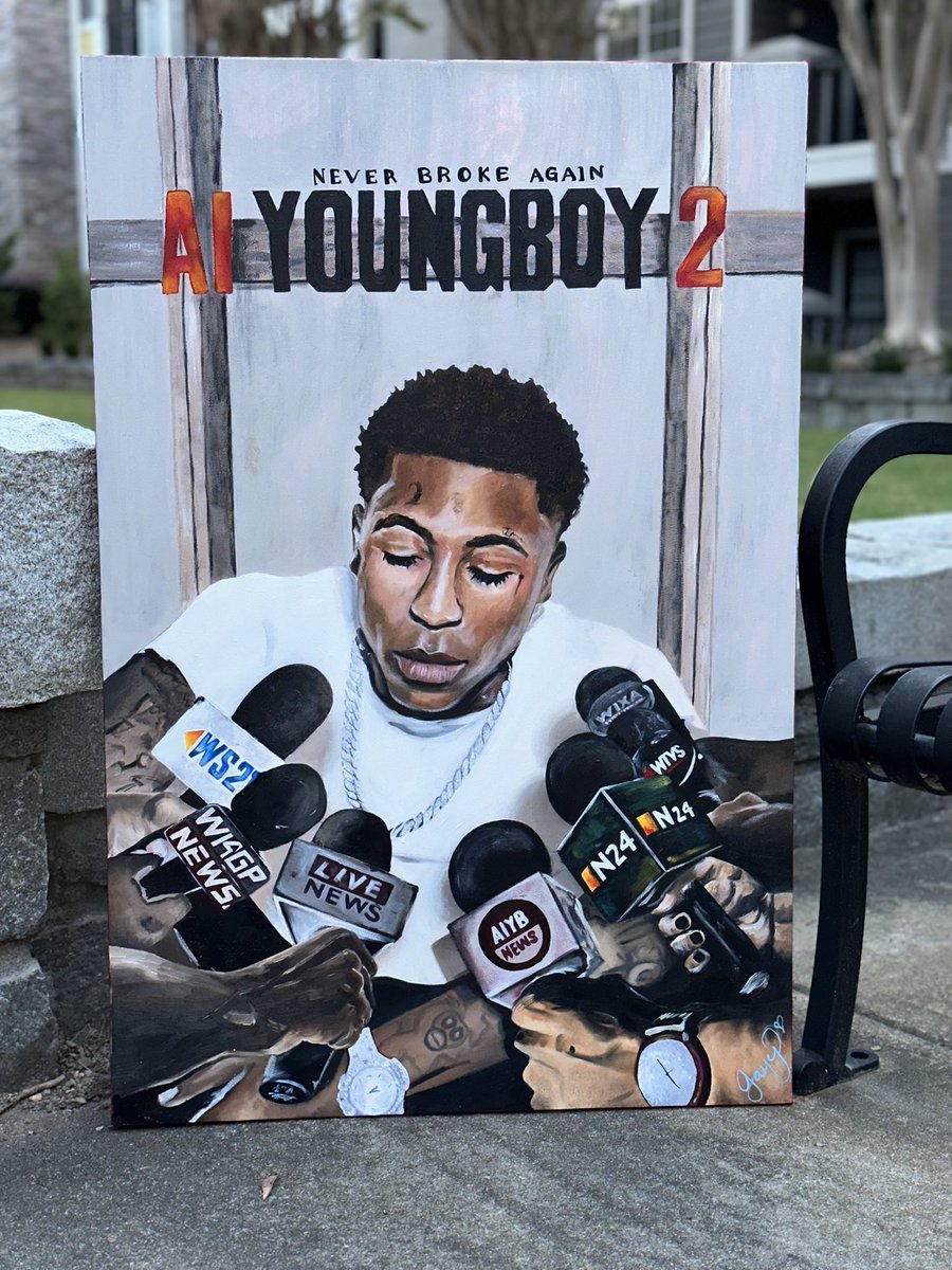 If you don’t got a painting from me, you missing out! 🗣️🎨 #finishedpiece @NBAYoungBoy