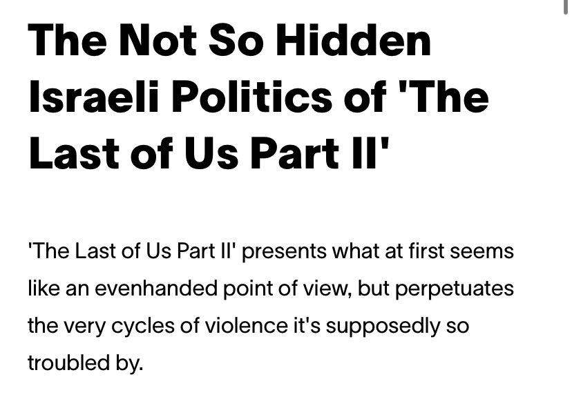 The Not So Hidden Israeli Politics of 'The Last of Us Part II