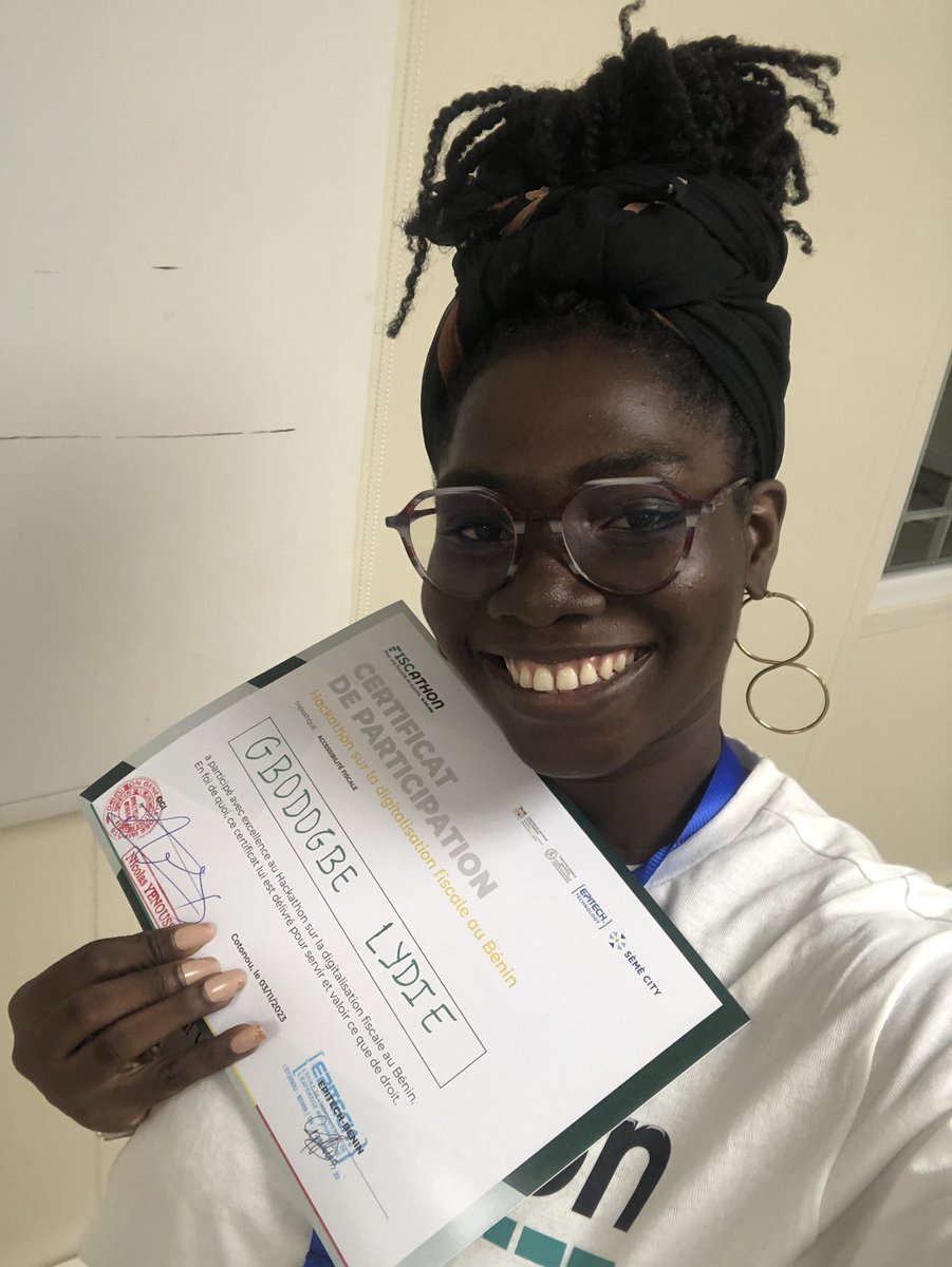 gbodogbe_lydie's tweet photo. Team TOFFA a reçu au Fiscathon organisé par la DGI et Epitech le 1er prix sur le thème Accessibilité Fiscale.
Merci la Team❤️.
#Fiscathon #Epitech #SemeCity https://t.co/Vv2Ni6Ia0G