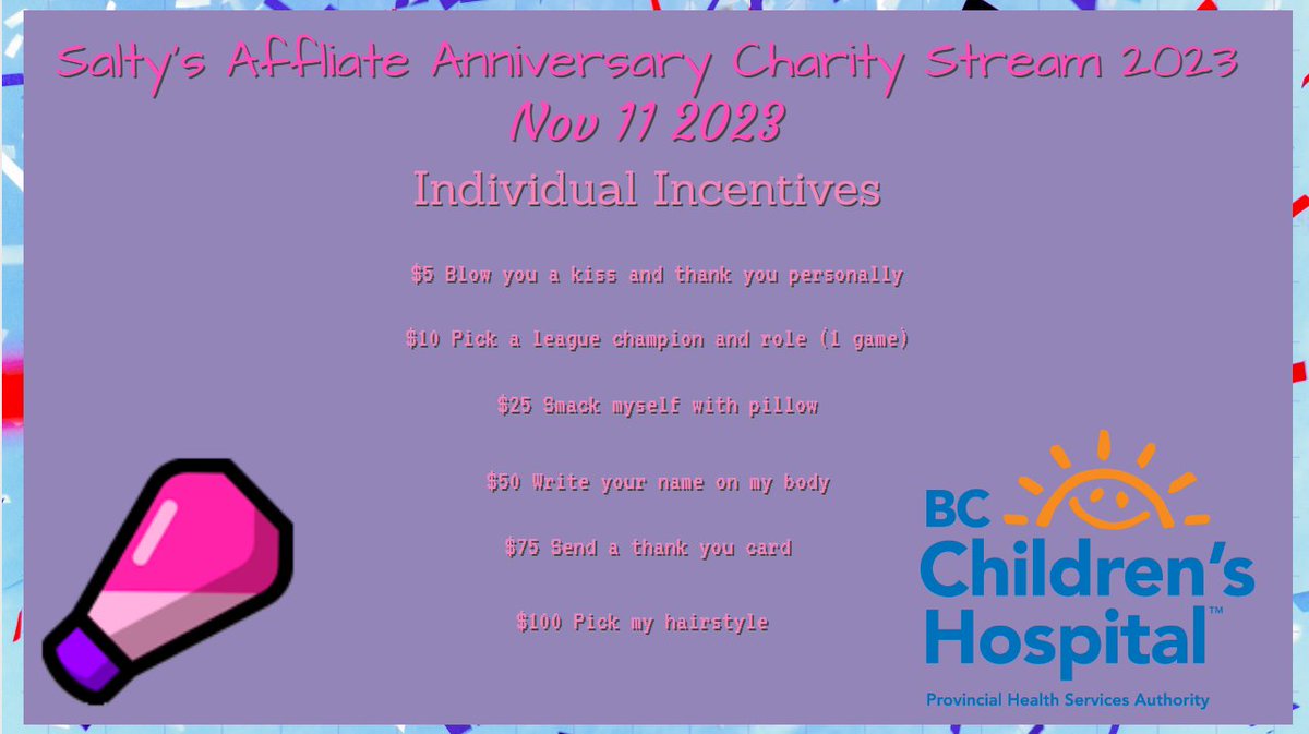 Hi_Its_Salty's tweet photo. Hi everyone, I don't normally ask anyone to retweet anything of mine, but today I ask nicely for you to spread this message of mine as we are doing our first charity stream with @ExtraLife4Kids raising money for @BCChildrensHosp on Nov 11th, we'll see you all then! https://t.co/CgSjpgdb0j