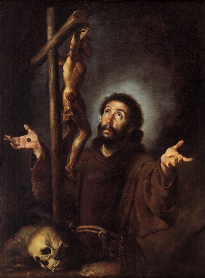 OfsRetiro's tweet photo. "San Francisco adorando al crucifijo".  
 #BernardoStrozzi 1615 https://t.co/bAWgJTfXcV