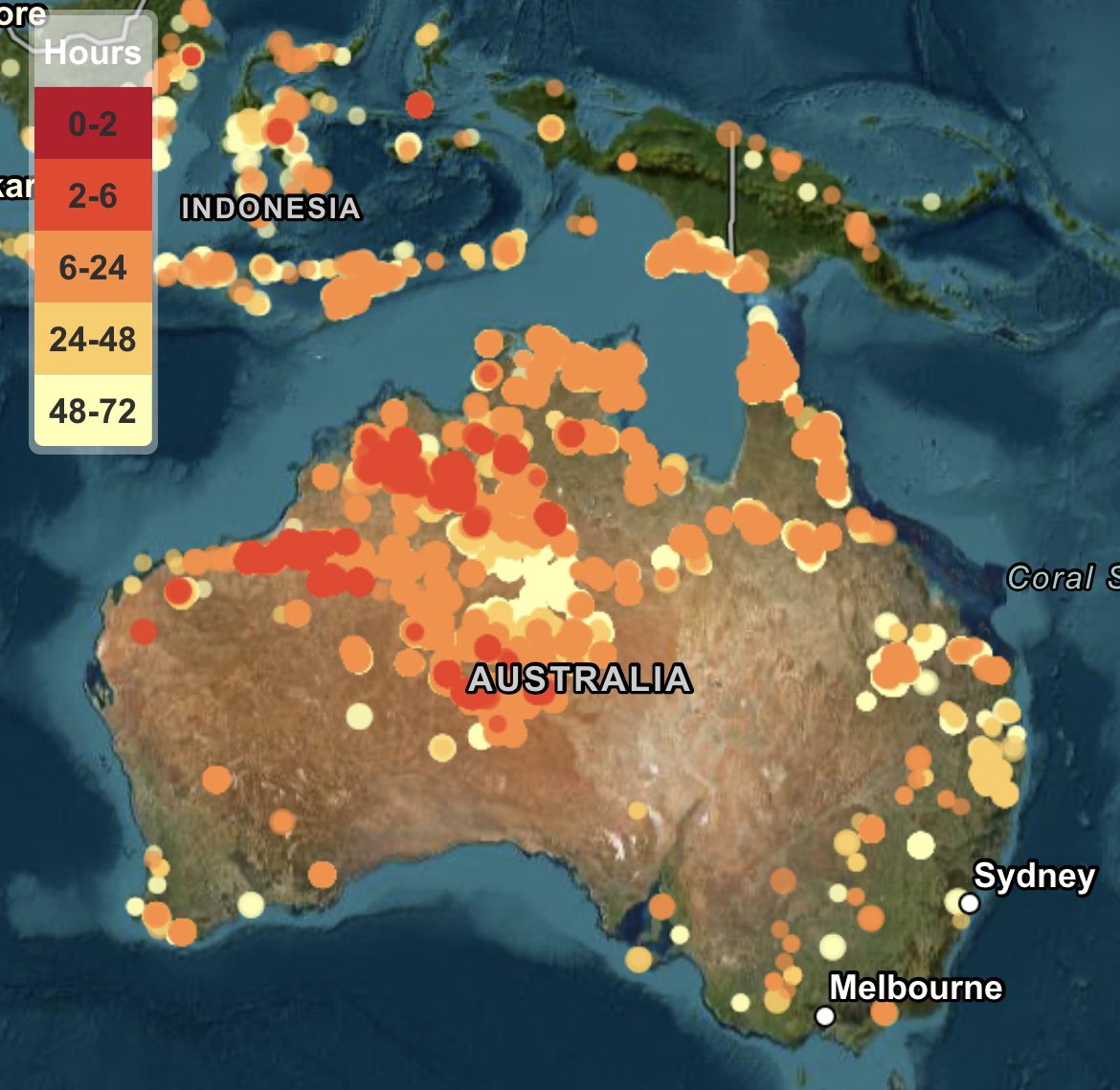 The scale of fires in NW Australia is hard to fathom. An area bigger than Western Europe has been on fire at some point over the last 6 weeks. Global heating plus El Niño is certainly starting to kick in. What will be left by the end of summer?