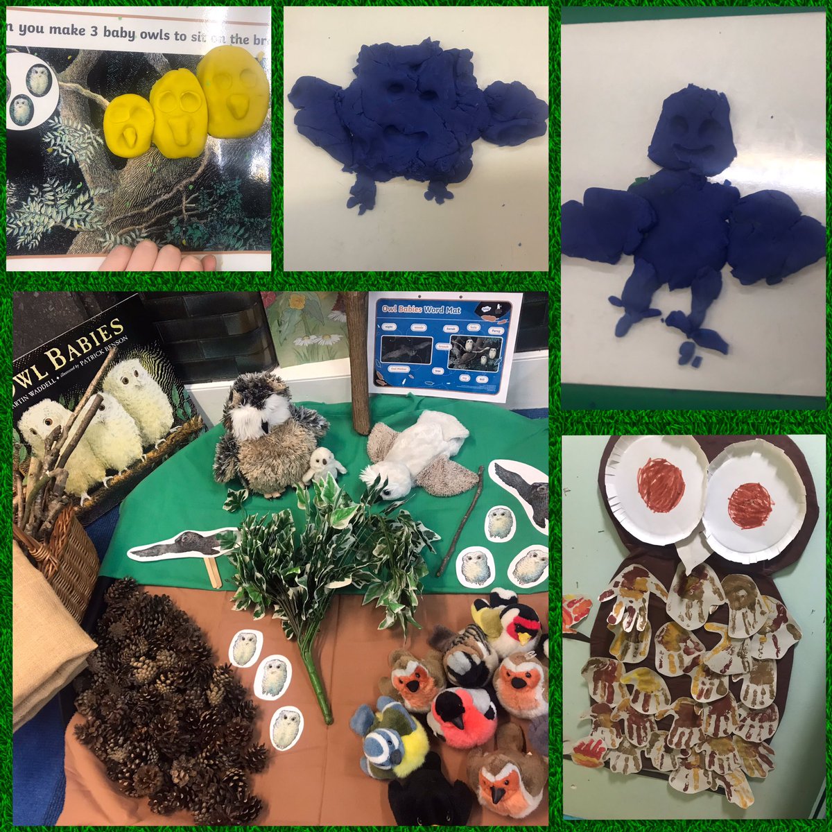 First week of Term 2 &amp; P1HS have a new favourite book - Owl Babies. A week of fun activities. We read the story each day, drew our first story map, enjoyed Draw with Rob, Eugene the Owl, playdough mats, handprints &amp; tuff trays full of leaves, sticks &amp; pinecones. <a href="/stjosephsabn/">stjosephsprimary</a> 🦉
