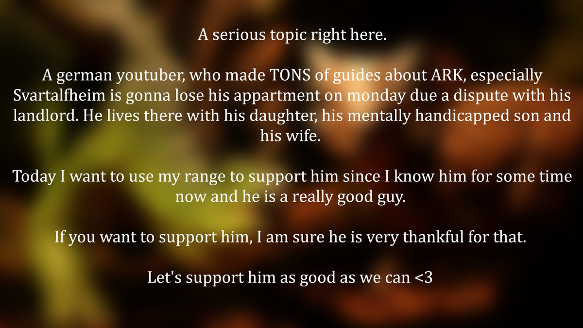 Nekatus's tweet image. A tweet about @doc_ninten and his family who needs our help &amp;lt;3

Support him here: gofund.me/1c6648a6

@survivetheark @ComplexMinded #playARK