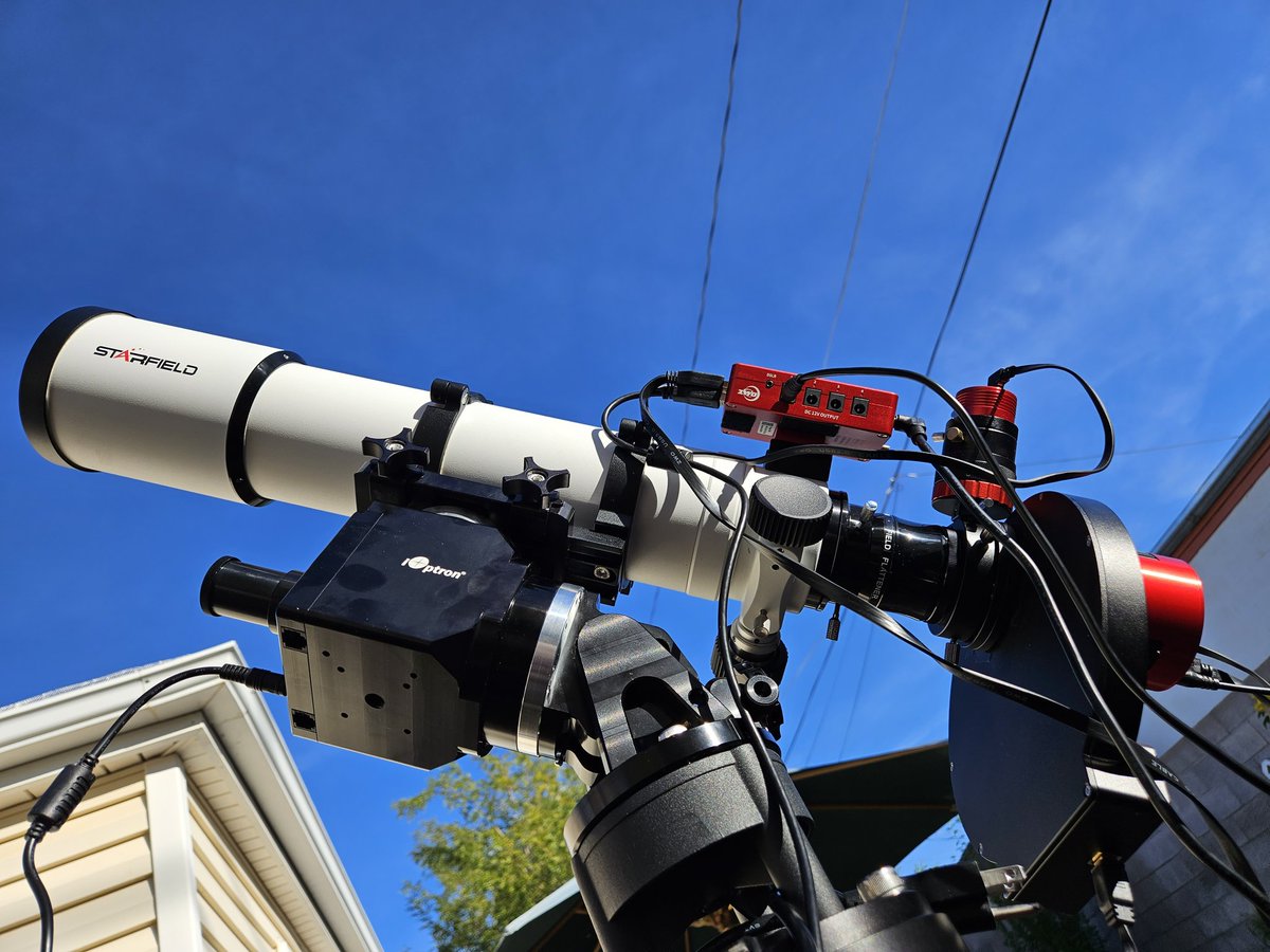 AstroCanuck's tweet photo. One more stream from out west before I begin the trek back to Toronto. Starting around 630pm-ish PT (930pm ET).

We'll get polar aligned with the #iOptron iPolar accessory and get some images of space for a bit with the #StarField Optics 80ED.

https://t.co/Bkl3s4iJNR 
🔭
Tom
TAC https://t.co/Mt3DuppLOl