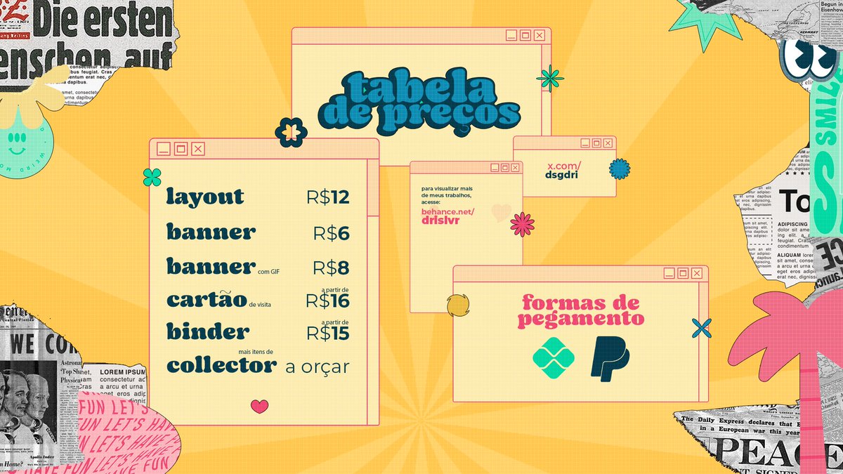 Sejam muito bem vindos ao Dri Design, projeto solo de design pago e gratuito para todas as culturas!  

[📃] Carrd: dsgdri.carrd.co
[🐱] CuriousCat: curiouscat.live/dsgdri
[🗓️] Cronograma: docs.google.com/spreadsheets/d…