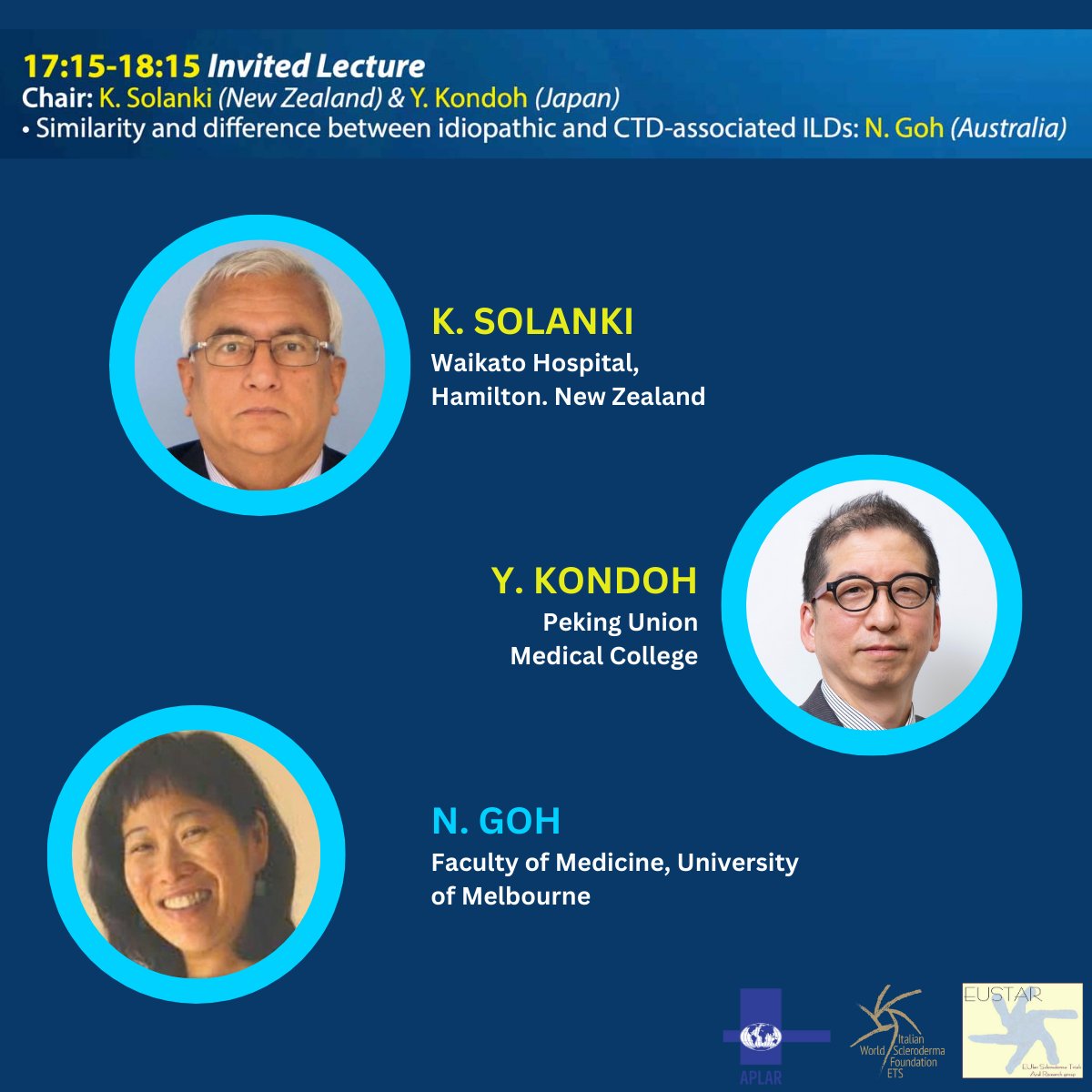 🌟 Exciting News! Join us for the 'Invited Lectures' session on the topic:'Similarity and Difference between Idiopathic and #CTD-Associated #ILDs,' moderated by @Kamal Solanki and Yasuhiro Kondoh 🤸‍♂️ Get ready to delve into a comprehensive discussion masterclasses.worldsclerofound.org