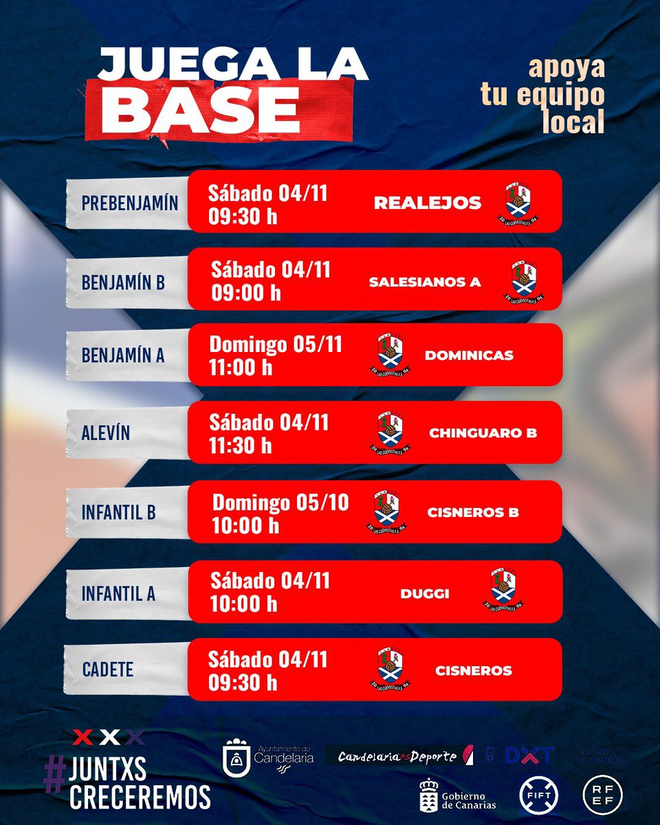 ⚪️ LA BASE TAMBIÉN JUEGA !

Este finde semana juegan todas nuestras categorías base. 

Suerte para todos.

#juntxscreceremos #cumberbase