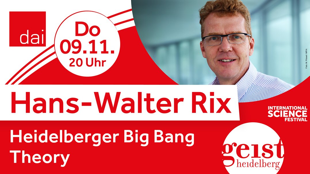 Wie sind die ersten Sterne und Galaxien entstanden? Mit dem JWST sind wir solchen Geheimnissen auf der Spur. Am Donnerstag um 20 Uhr nimmt euch Hans-Walter Rix, einer der Direktoren <a href="/mpi_astro/">Max-Planck-Institut für Astronomie</a> am <a href="/DAIHDGermany/">DAI</a> mit auf eine Reise in die Frühzeit des Kosmos
dai-heidelberg.de/de/veranstaltu…