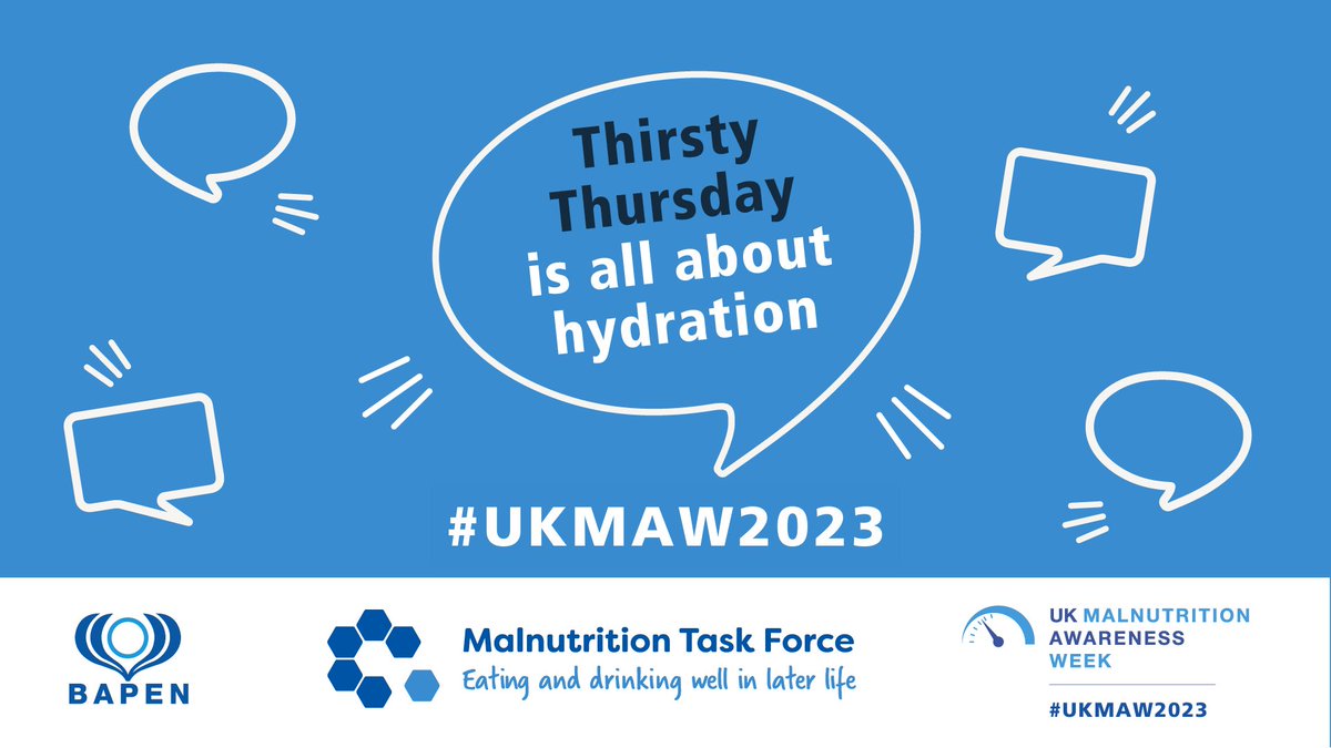 Welcome to #ThirstyThursday. We'll be talking all about #hydration and sharing tips to avoid and spot signs of #dehydration!🚰 Get involved with #UKMAW2023 and share your hydration tips with us!