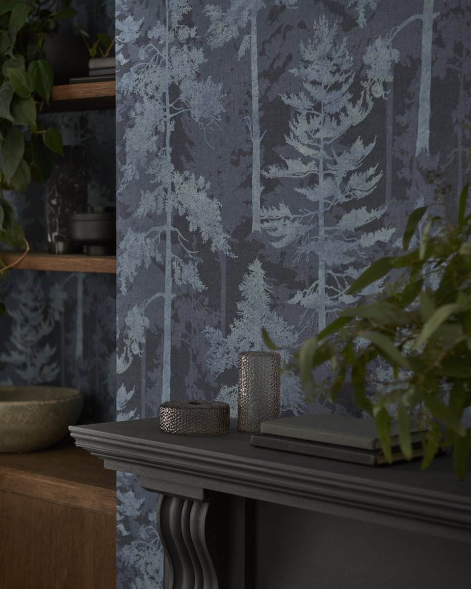 Create a moody room in your home with our Norse Forest Navy wallpaper design. 💙

Towering trees give impact to this design, this blue wash colourway creates a mystical escape. 

#blueinterior #homeinspiration #moodydecor