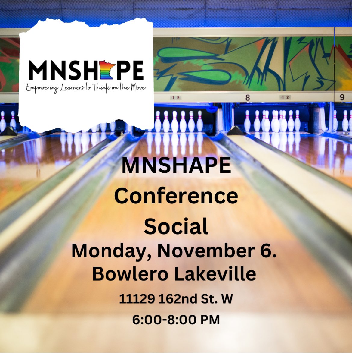 Heading to #MNSHAPE23 next week? Make sure to join us for the conference social at Bowlero on Monday evening!