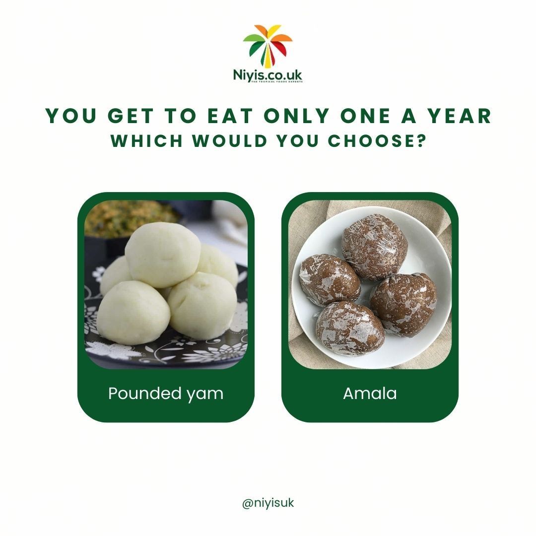 Amala or pounded yam for a year? 
Which one is more Goated than the other!🤩🍲 

#gethealthywithniyis #chooseniyis #freshfoods  #grocerystore #readinguk 
#freshproducemarket #tasteoftradition Mainz Suarez Chip