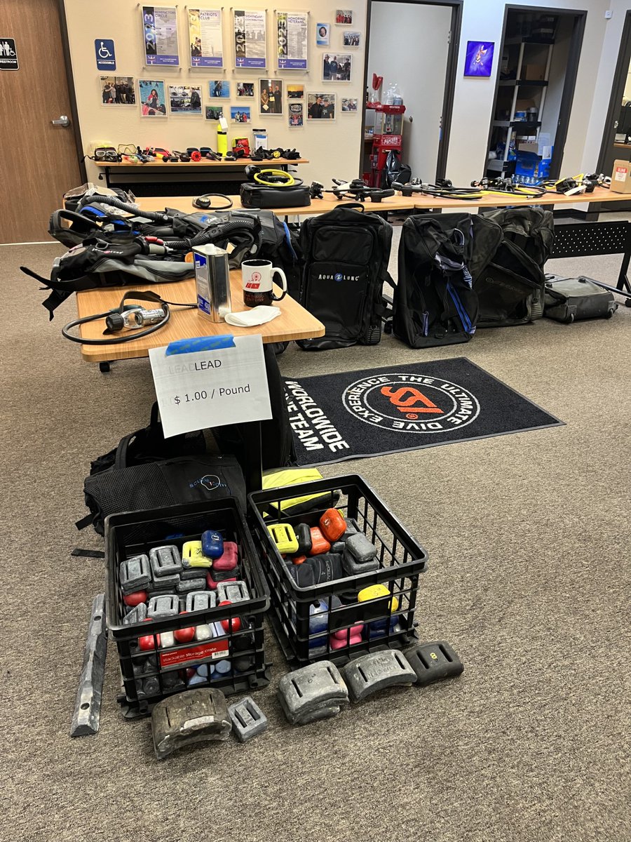 TheWAVESProject's tweet image. Setting up for tomorrows big gear sale. Lead Dive weights for $1 per pound, can you believe it?
Come on out Saturday, 9 a.m. to 2 p.m. Great deals on New &amp;amp; Used gear! Open to the public. #avdesertdivers #wavesproject