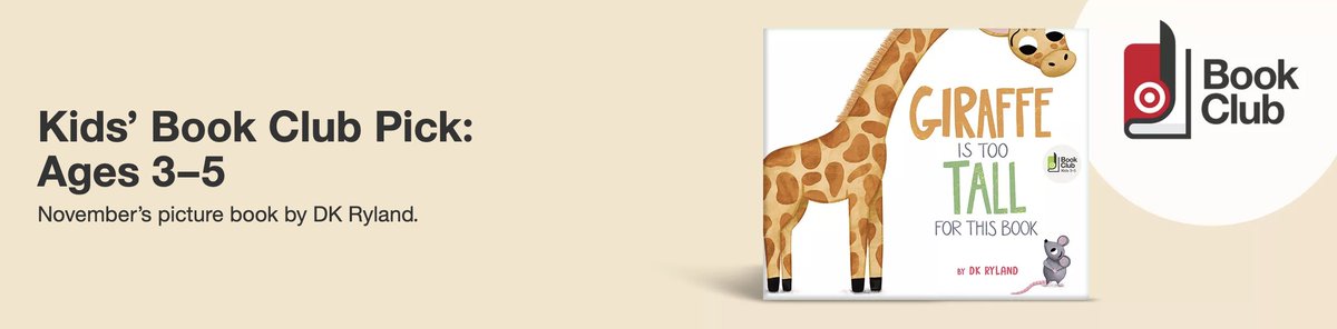 Hey guess what?! GIRAFFE IS TOO TALL FOR THIS BOOK is Target's book club pick for November for kids 3-5!!! Whaaaaaat? #kidlit #target 
target.com/p/giraffe-is-t…