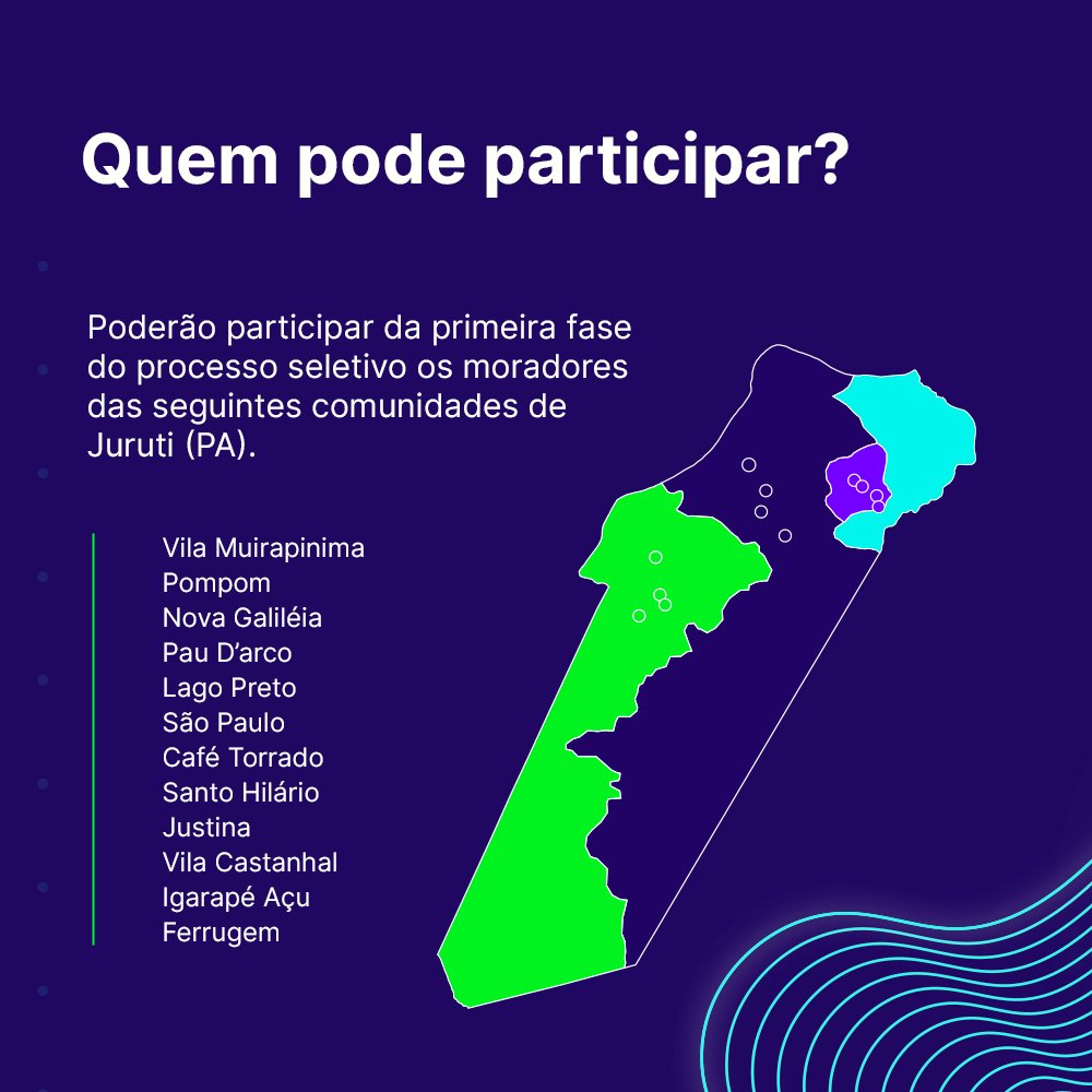 Apoiado pela @USAID 🇺🇸 e realizado pelo +Unidos, Rede Amazônia +Conectada proporcionará conexão à internet para 500 casas em Juruti (PA). 200 famílias serão beneficiadas na 1ª fase. Inscrições podem ser feitas virtualmente ou presencialmente até 15/11: bit.ly/3sktrnI