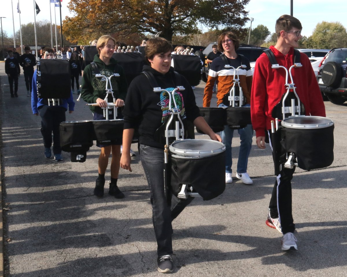 Washington High School cross country runners Logan Luttrell, Steven Broadbent, Gable Ohm, Josie Keiser and Olivia Mahon will compete at the MSHSAA Class 4 Championships Saturday in Columbia. A state send-off was held Friday afternoon at WHS.