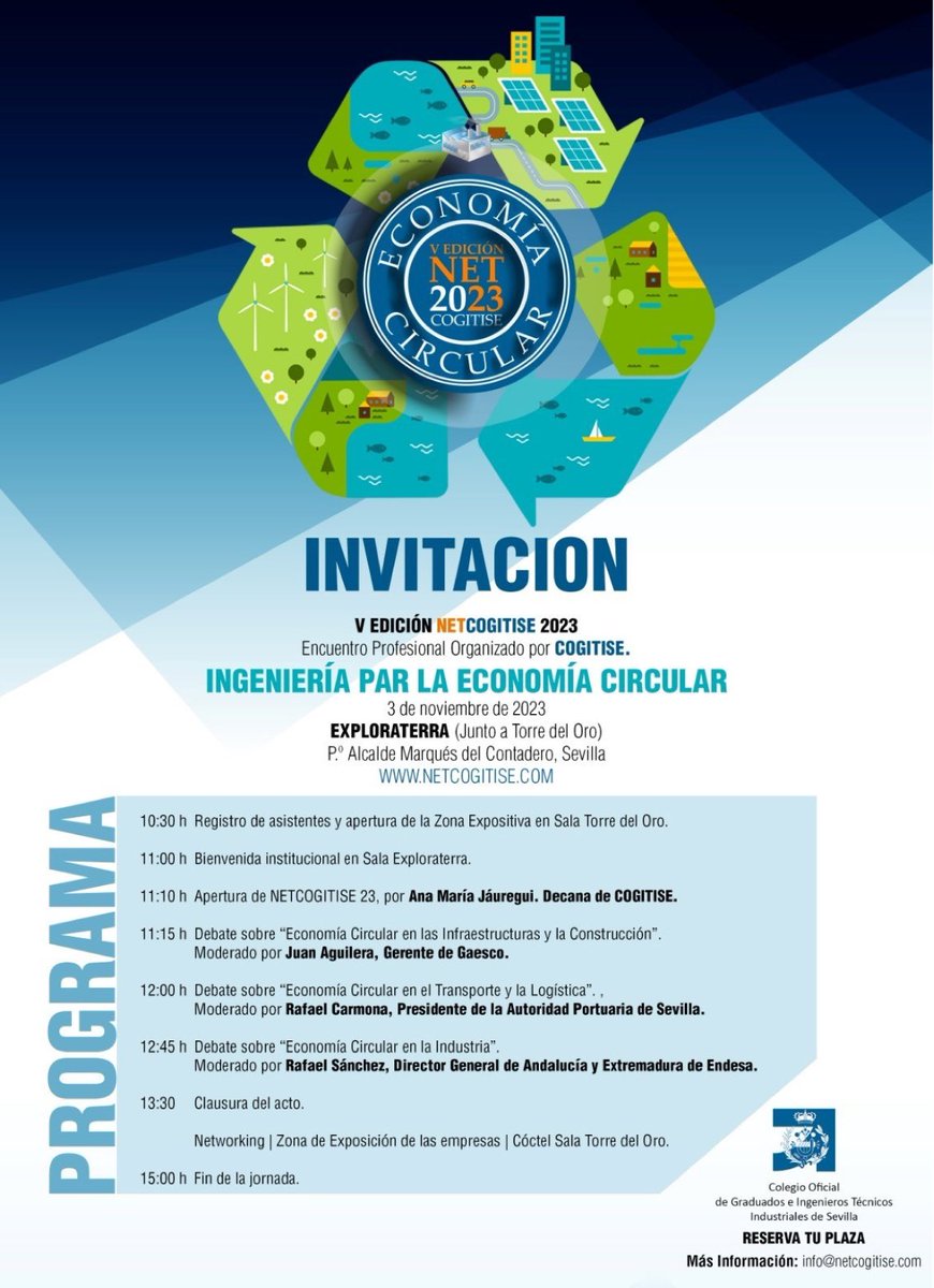 ToniRamrez's tweet photo. Agradezco a @cogitise su invitación a la V Edición #NETCOGITISE23, donde he podido hablar sobre la relación del sector industrial y las @IndustriaAnd y @EconoHaciendAND seguimos colaborando por el bien de Sevilla y Andalucía. Colaboración público-privada para seguir avanzando. https://t.co/1Oe66ogplT