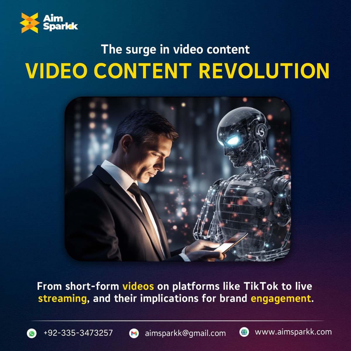 aimsparkk's tweet image. 📺 Join the Video Content Revolution! 🚀 Explore the latest trends and innovations in video creation and storytelling. 🎥✨ #VideoContent #TrendingNow