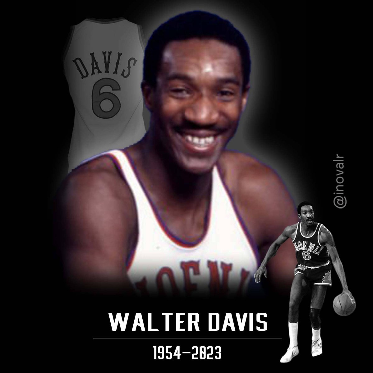 Rest in Peace #SweetD #️⃣6️⃣ 😔
Walter Davis 🇺🇸 1954-2023 #DEP #RIP 🙏

15× 🏀 #NBA 6× ⭐ #NBAAllStar 2× #NBAAllNBA #NBAROY #NBAAllRookie

@SMHSSabres @GoHeels @Suns @nuggets @trailblazers @usabasketball @NBA @NBAHistory @NBAalumni @TheCBE #ncaa #NBRPA #GoHeels  #ComingInHot